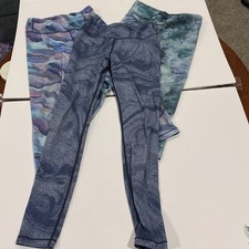 Lot Bundle Athleta Girl Leggings Chit Chat Large Size 12 Mid Rise