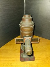Antique Victorian Oil Lamp Magic Lantern Slide Projector Ornate w/ Slides