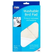 Carex 30 x 34 in. Reusable Bed & Chair Incontinence Pad,Moderate Absorbency,Twin