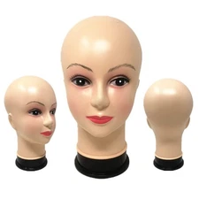 TSY TOOL Female Bald Mannequin Doll Head for Wig Making, Hats, Eyeglasses,
