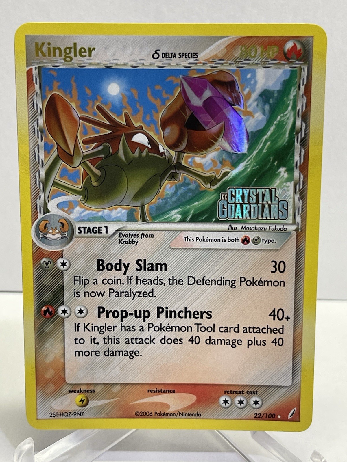 Kingler 22/100 Crystal Guardians (Stamped) Reverse Holo⭐️MINTY😱🔥