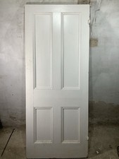 31 3/4"X 76 7/8" Victorian Internal Painted Pine Four Panel Door 2over2 Old