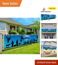 Fade-Resistant Multicolor Nativity Scene Christmas Banner for Outdoor Decor