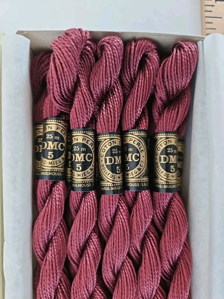 DMC Pearl Cotton (Coton Perle) Size 5 Color #315 ANTIQUE MAUVE Box of 11 Skeins  - Image 3 of 4