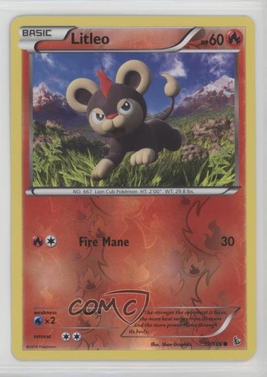 Litleo Reverse Foil Pokemon XY Flashfire #19