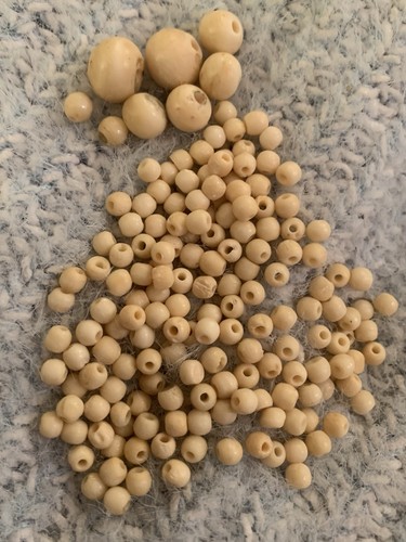 Lot Of 168 Carved Bovine Bone Beads