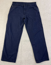 Carhartt FR Pants Mens 38x32 Fits 36x31 Blue Flame Resistant Canvas FRB159 DNY