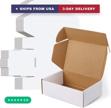 Shipping Boxes,25 PCS 6x4x2 Inch Tuck Top Mailer Boxes,White Small Corrugated Ca