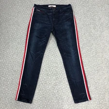 Tommy Hilfiger Denim Jeans Mens 30x30 Blue Side Stripe Skinny Stretch Dark Wash