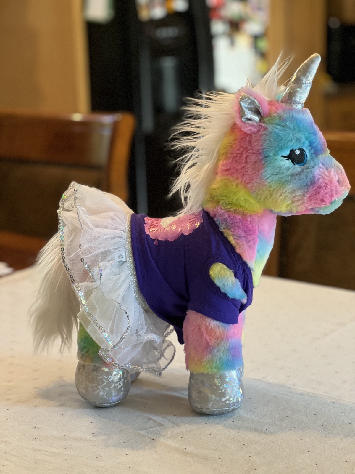 Build A Bear Rainbow Unicorn Stuffed Animal Plush BAB