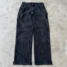    Vintage Y2K distressed Carhartt black double knee work wear carpenter pants