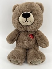 Aurora Oliver Brown Bear 12 Plush Teddy Red Sequin Heart Stuffed Animal Soft