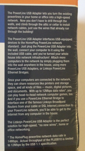 USB Adapter Powerline kabelgebunden Linksys Modell PLUSB10 brandneu fabrikversiegelt - Bild 3 von 3