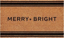 Colorfast Weather Tolerant French Stripe Merry Bright Doormat 17" x 29