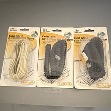 Softalk Line Cord 25 ft Ivory  Coil Cord 12 ft Black RJ-11 4P4C for Telephones