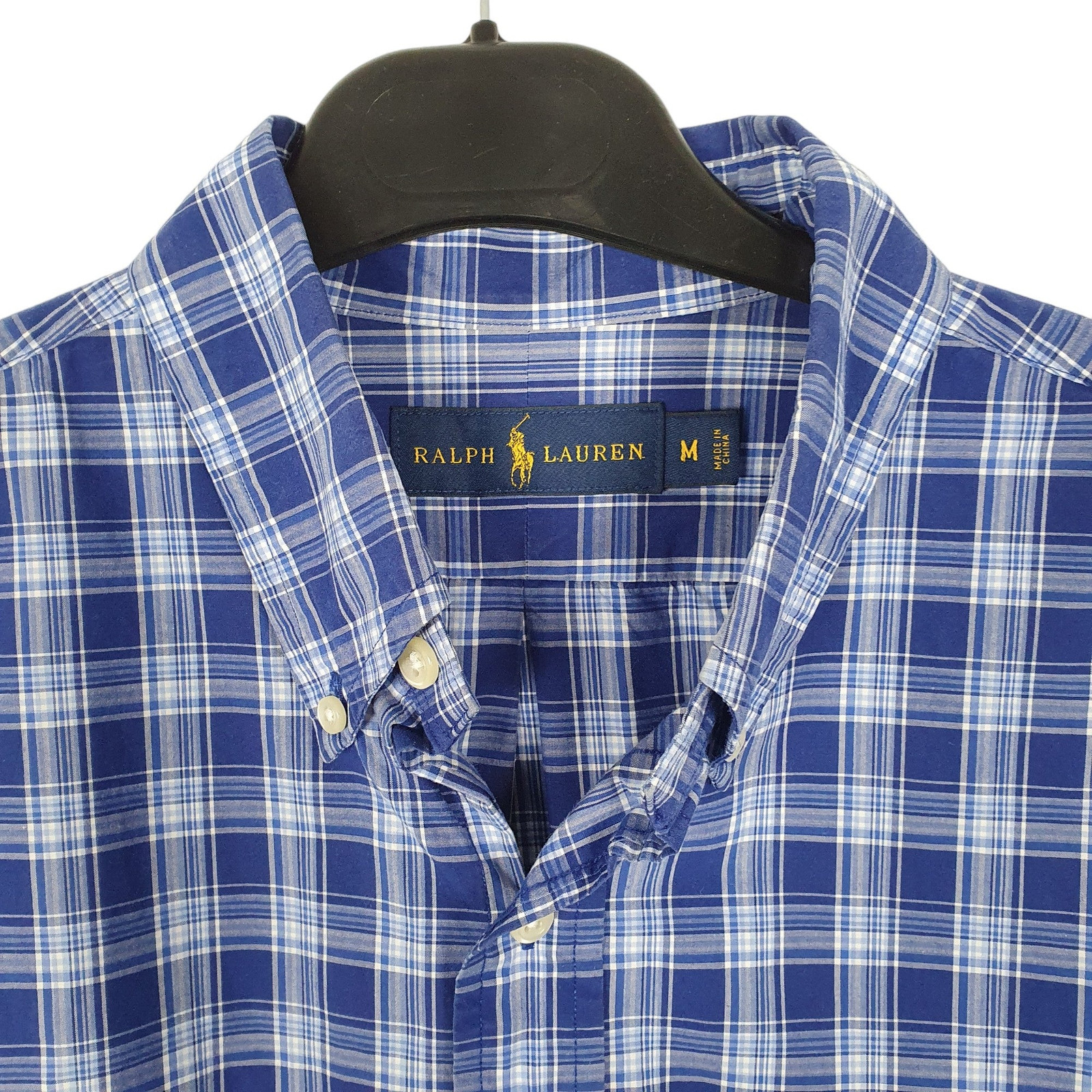 RALPH LAUREN Blue Check Shirt Long Sleeve Casual Cotton Mens M image 2