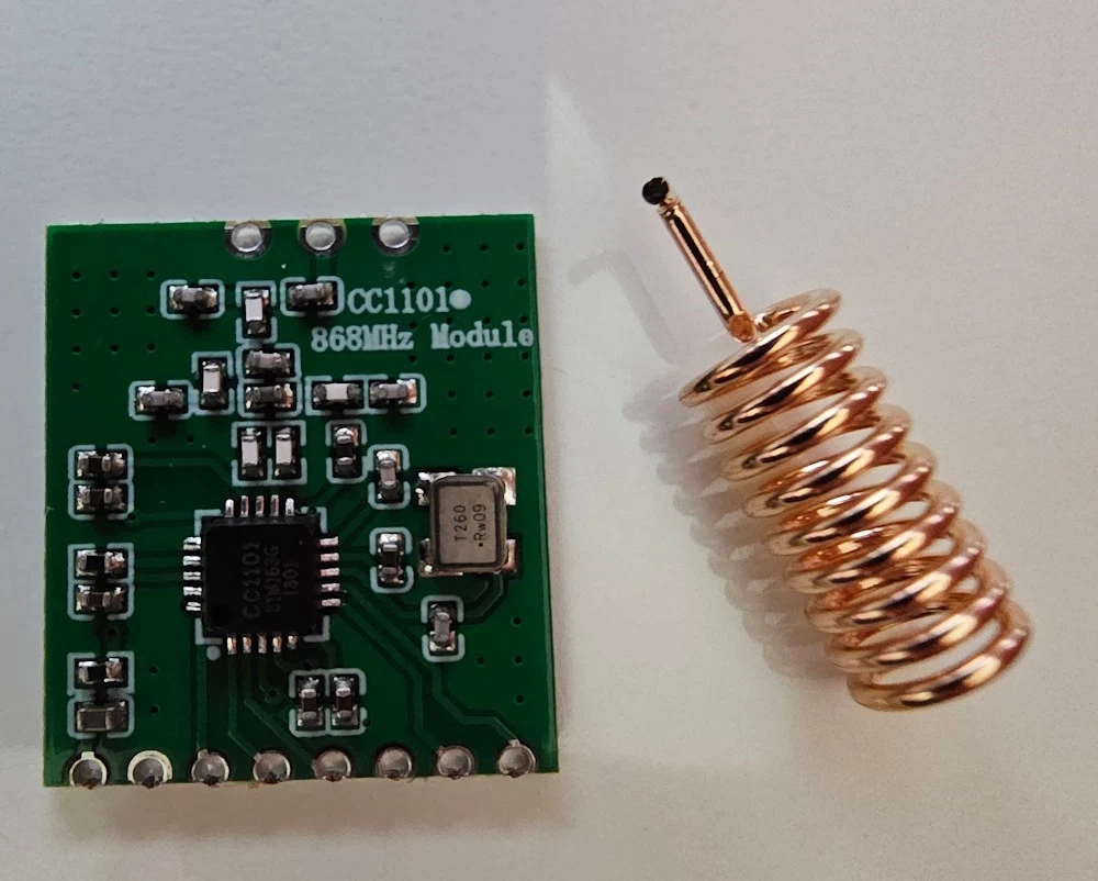 CC1101 RF Transceiver Module - 433MHz - Spring Antenna - AS07-M1101D-TH
