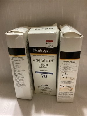 3x Pack Neutrogena Age Shield Face Oil Free Lotion SPF 70 Exp7/26 And Up Dam Box