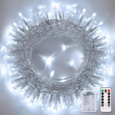 JMEXSUSS White Christmas Lights with Remote, 33ft 100 1*100LED, Cool 