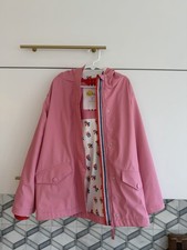 Mini Boden Girls Pink Floral Rain Jacket With Hood 7-8Y