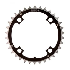 Origin8 Alloy Ramped Chainrings, 104mm x 34t, Black/Silver