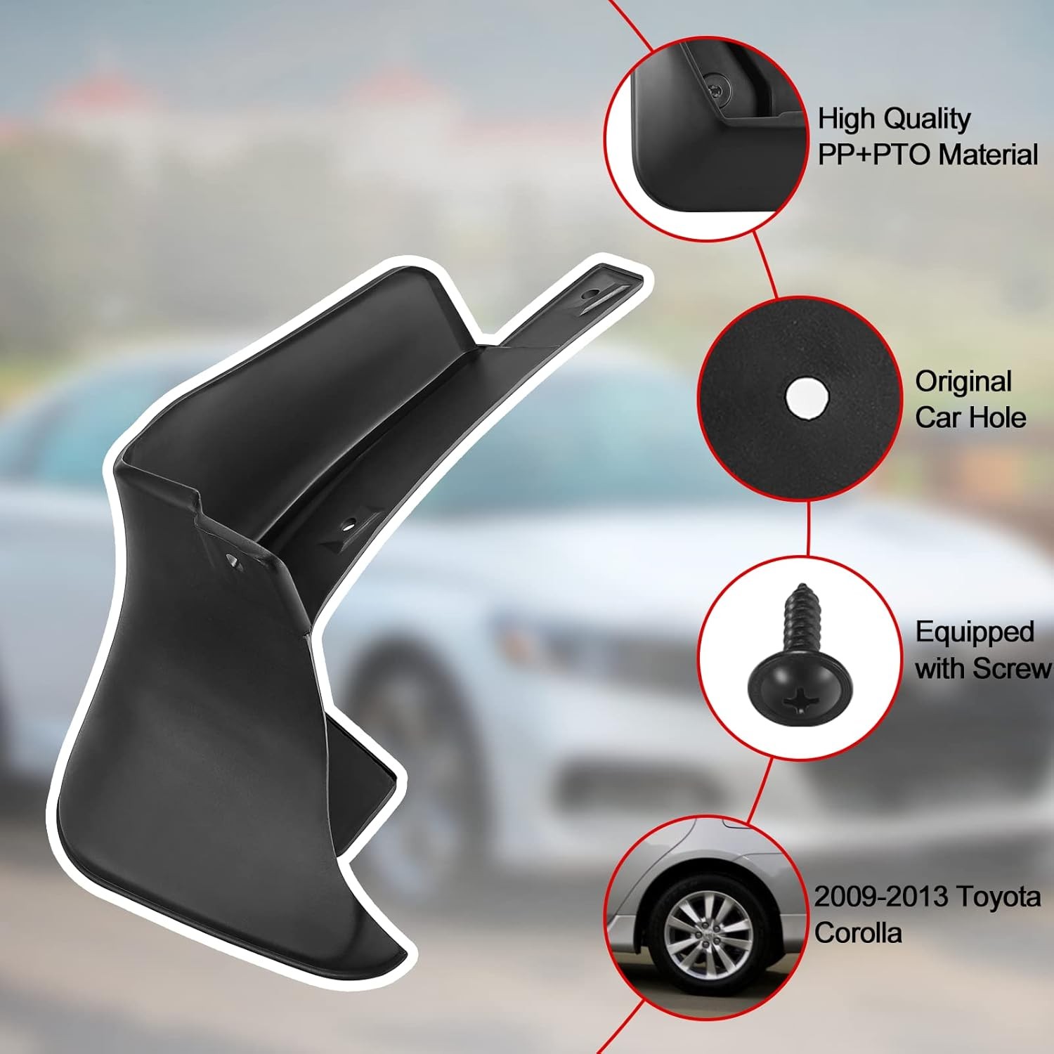 4x Truck Mud Flaps Splash Guards For2009 10-2013 Toyota Corolla 4-Dr l4