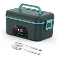 Cordless Heated Lunch Box, Smart Timer Automatic Heating Food Warmer Dark Blue