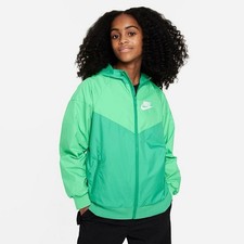  65 Nike  Girls Junior's Sportswear Windrunner Jacket, Bright Green, Size Small