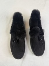 New Womens Fuzzy Slippers Slip on Indoor Outdoor house shoes Sz 42 A030525