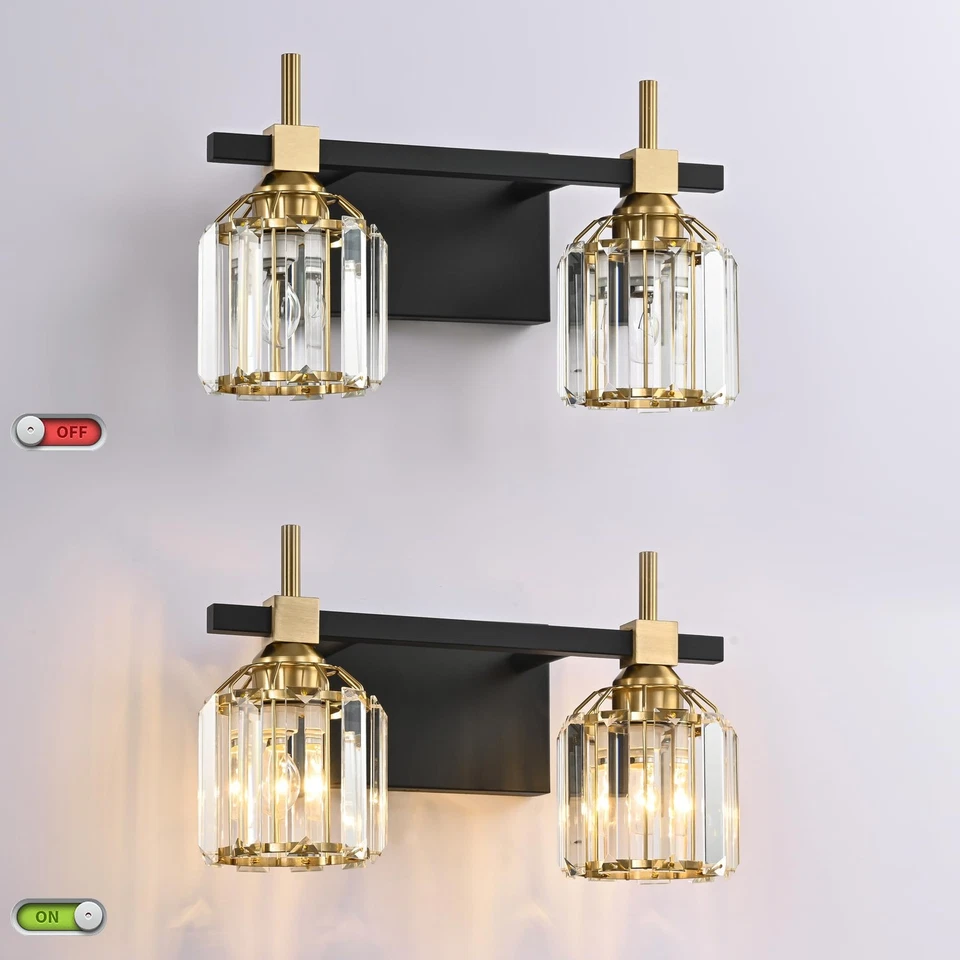 Luces de cristal sobre espejo luz de tocador de baño luces de tocador de cristal para Ba... Foto 3 de 4