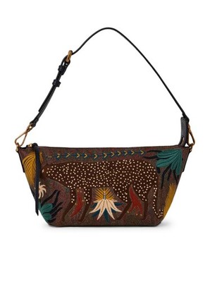 ETRO Arnica Embroidery Brown Shoulder Bag New