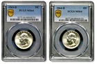 1963-D & 1964-D 25C Washington Quarter 2-Coin Set - PCGS MS64  CC868