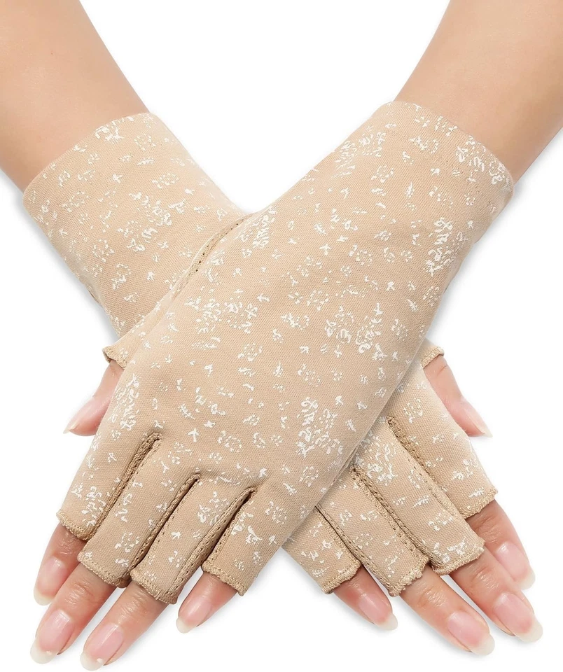 Women’s Summer Fingerless Gloves with UV Protection Non Slip Grip Cotton Driving - Image 3 of 4