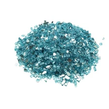 10lb 1/2-Inch Aqua Blue Fire Glass Rocks for Fireplace or Fire Pit Table