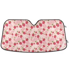 Car Windshield Sun Shade Pink Strawberry Car Sun Visor for UV Rays and Sun He...