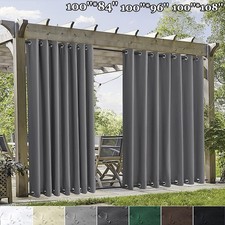 Extra Large Patio Waterproof Curtains Windproof Thermal Eyelets Pergola Drapes