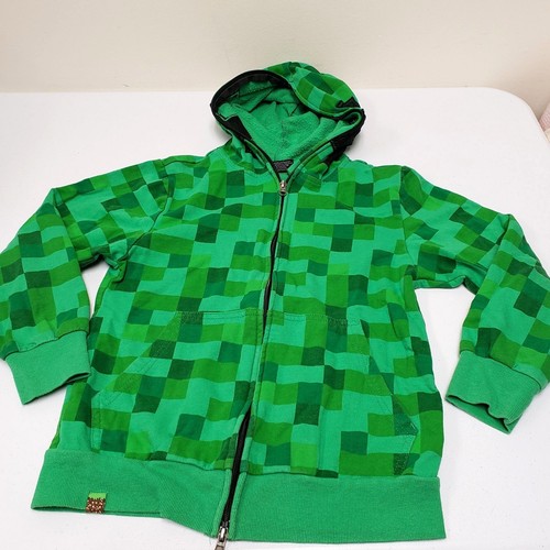 Designed by Jinx Minecraft Boys Creeper Hoodie Full Zip Mask Size Youth Medium - Picture 2 of 11