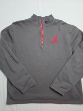 Colosseum Alabama Crimson Tide Sweatshirt Men's Large Charcoal Gray Quarter Zip