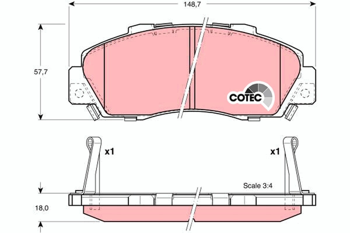 GDB3177 TRW Brake Pad Set, disc brake for ACURA,HONDA,HONDA (GAC)