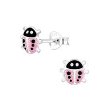 .925 Sterling silver ladybug stud earrings