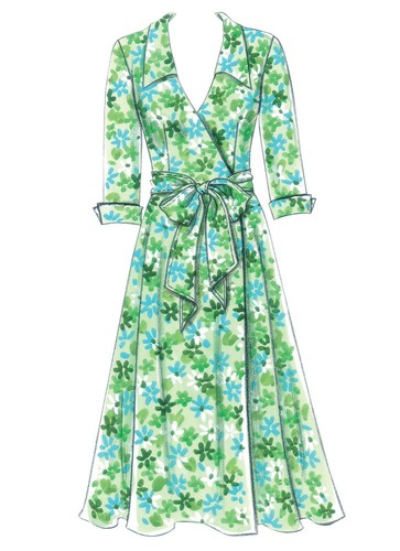 BUTTERICK SEWING PATTERN 5030 MISSES 8-14 EASY FLARED WRAP DRESS, SLEEVE OPTIONS - Picture 9 of 11
