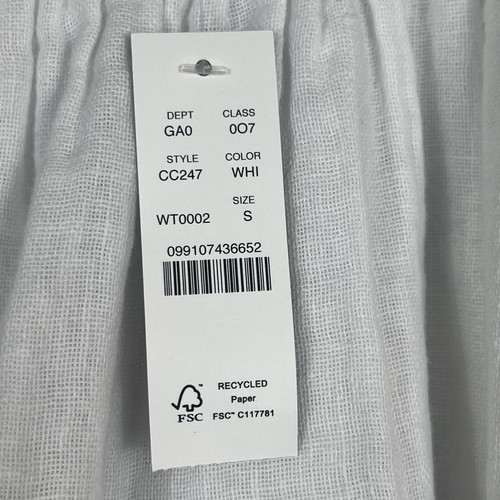 J.CREW NWD Swingy Puff-Sleeve White Top Cotton-Linen Blend Gauze SMALL CC247 - Picture 4 of 5