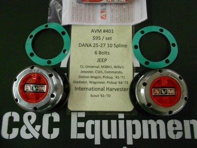 AVM 401 XD locking hubs 1941-1971 Fits jeep willys Scout Dana 25