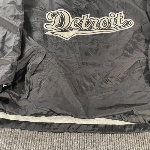 VTG Steve Barrys Jacket Mens Large Black Detroit Script Embroidered Insulated - Picture 8 of 15