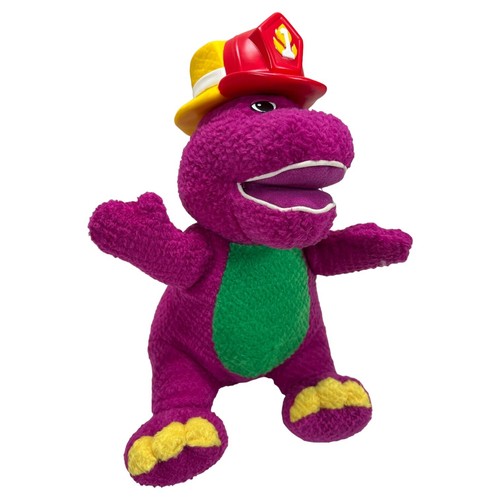 Vintage 2001 Singing Fireman Barney The Dinosaur Doll - Barney & Friends - Foto 3 di 12
