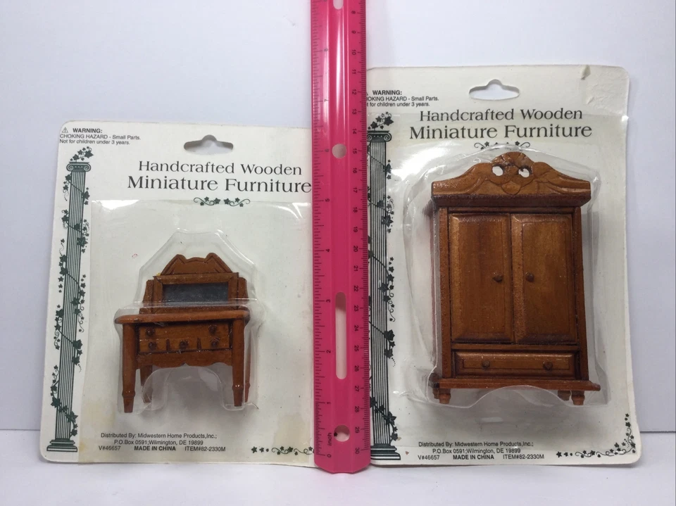 Muebles miniatura de madera vintage para casa de muñecas productos para el hogar del medio oeste nuevos Foto 4 de 4
