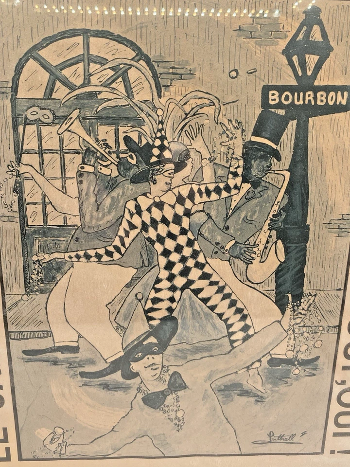 Póster enmarcado George Luttrell Le Mardi Gras Bon Temps, Oui Oui Jazz lugar de nacimiento Foto 3 de 4