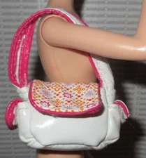 PURSE BARBIE DOLL FASHIONISTA WHITE FAUX LEATHER FASHION FEVER BAG ACCESSORY