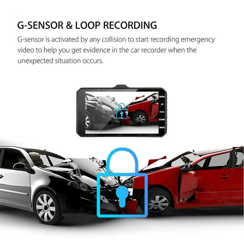 4" Dash Cam Pro Car Camera Recorder Dual Front and Rear HD 1080P Night Vision UK - Picture 10 of 14