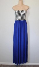 NWT Forever 21+ Striped Strapless Maxi Tube Dress Blue Plus Size 2X H14737
